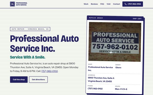 Professional Auto Service Inc.