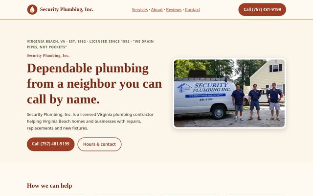 Security Plumbing, Inc.